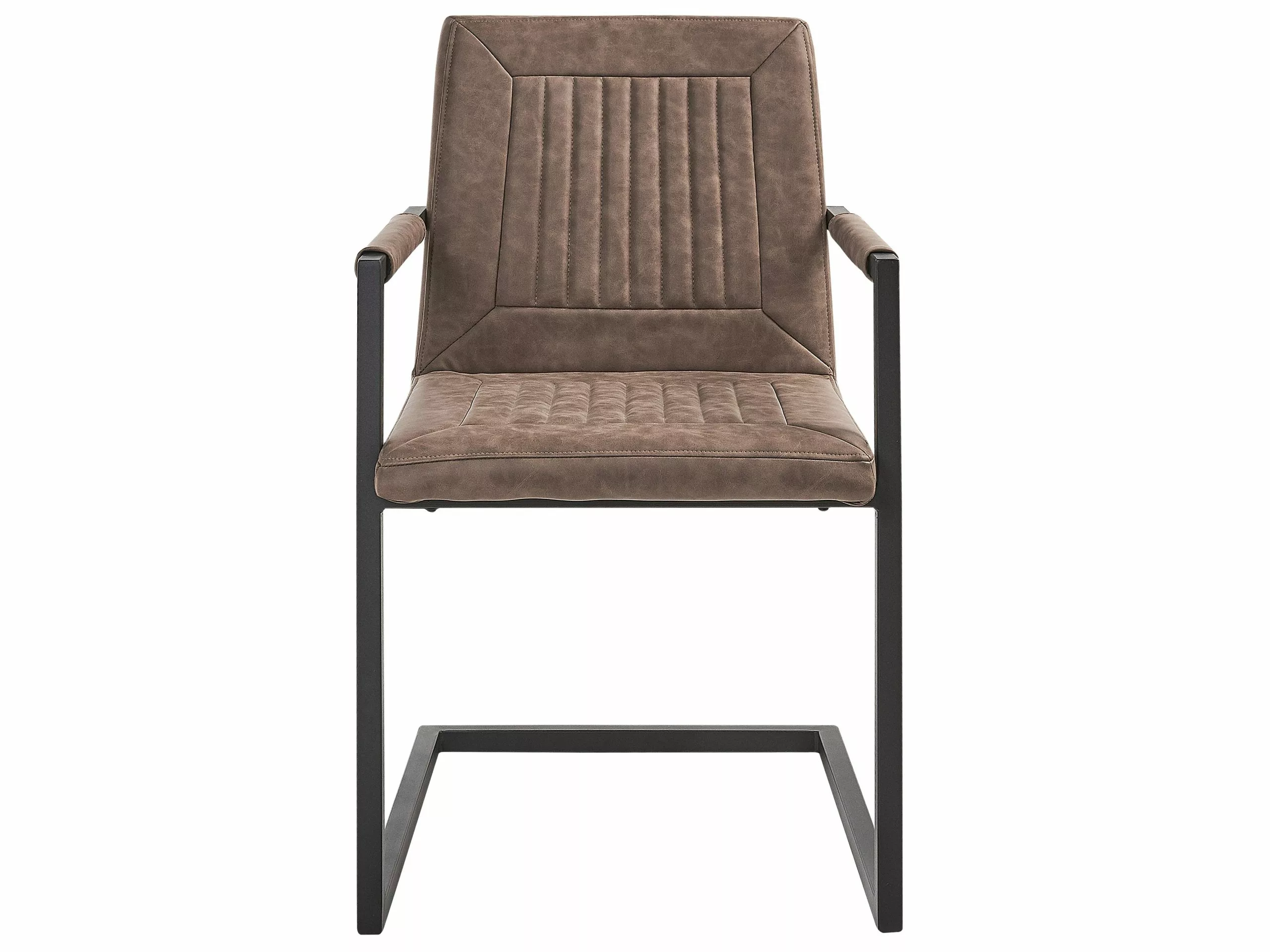 Beliani Eetkamerstoel Set Van 2 Kunstleer Bruin BRANDOL 5 Beliani Eetkamerstoel Set Van 2 Kunstleer Bruin BRANDOL - Afbeelding 3