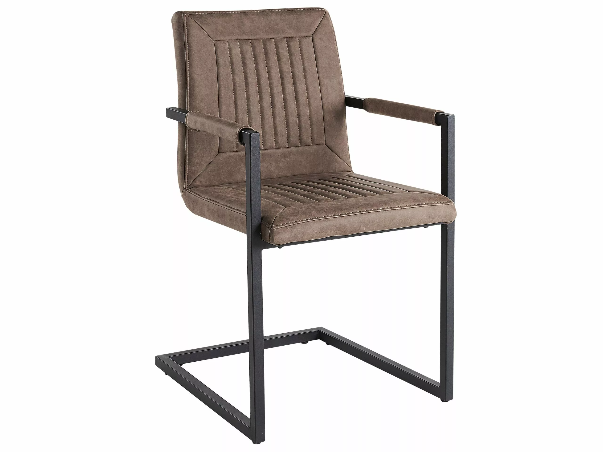 Beliani Eetkamerstoel Set Van 2 Kunstleer Bruin BRANDOL 6 Beliani Eetkamerstoel Set Van 2 Kunstleer Bruin BRANDOL - Afbeelding 4