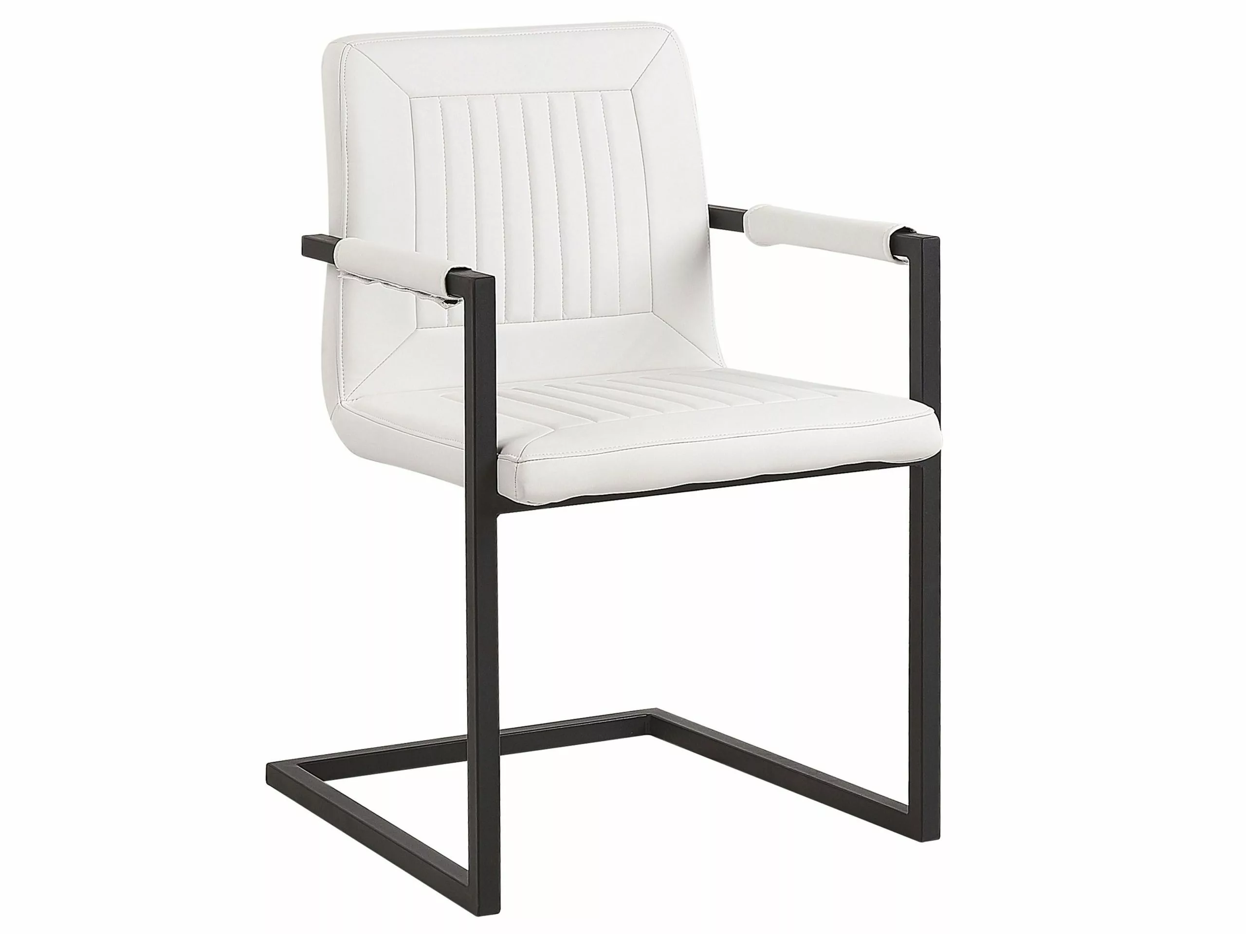 Beliani Eetkamerstoel Set Van 2 Kunstleer Crèmewit BRANDOL - Afbeelding 4