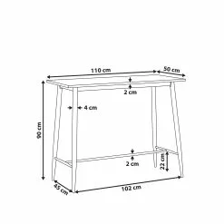 Beliani Eettafel Wit/lichtbruin 90 X 50 Cm CHAVES -Exporteren Stoelen Winkel undef src sa picid 790616 type whitesh image scaled