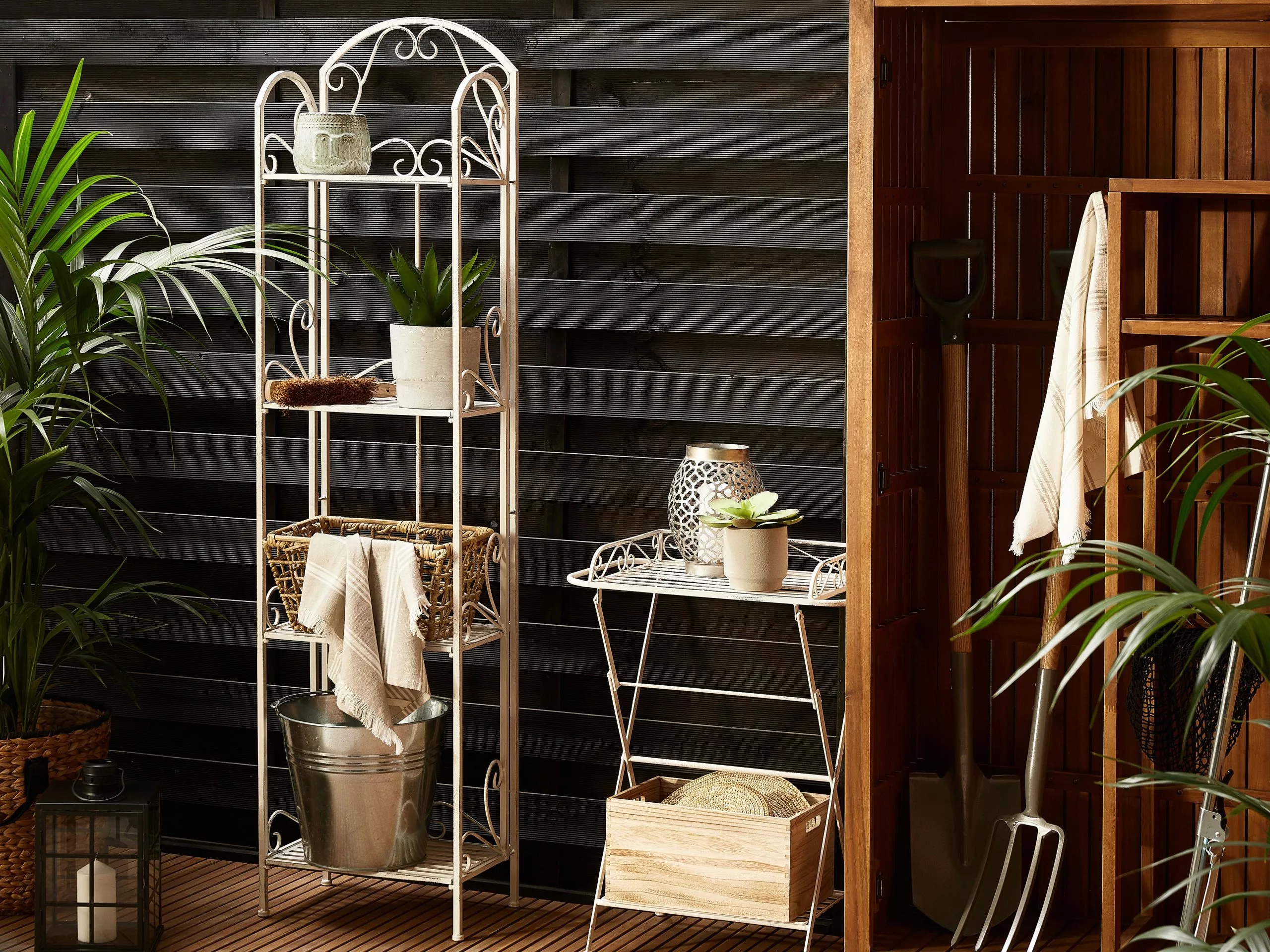 Beliani Tuinkast Metaal Wit VALDIVIA - Afbeelding 3