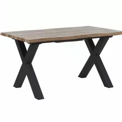 Beliani Eettafel Uitschuifbaar Lichtbruin/zwart 140 / 180 X 90 Cm BRONSON -Exporteren Stoelen Winkel undef src sa picid 790960 type whitesh image scaled