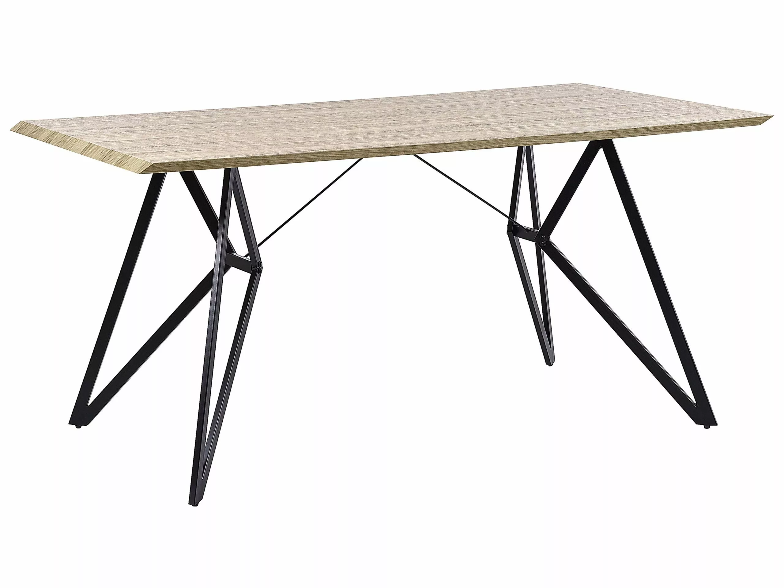 Beliani Eettafel Lichtbruin 160 X 90 Cm BUSCOT