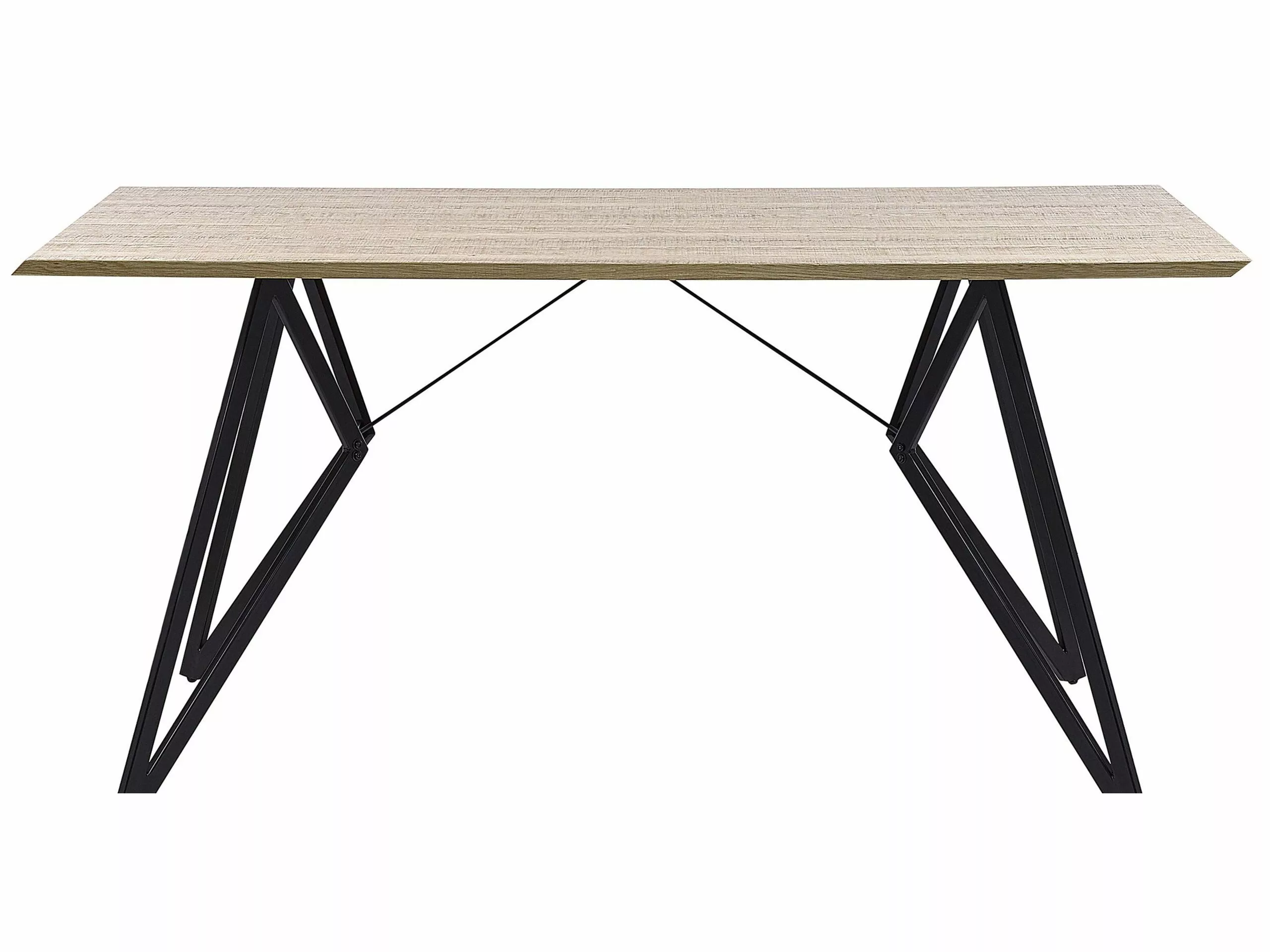 Beliani Eettafel Lichtbruin 160 X 90 Cm BUSCOT - Afbeelding 3