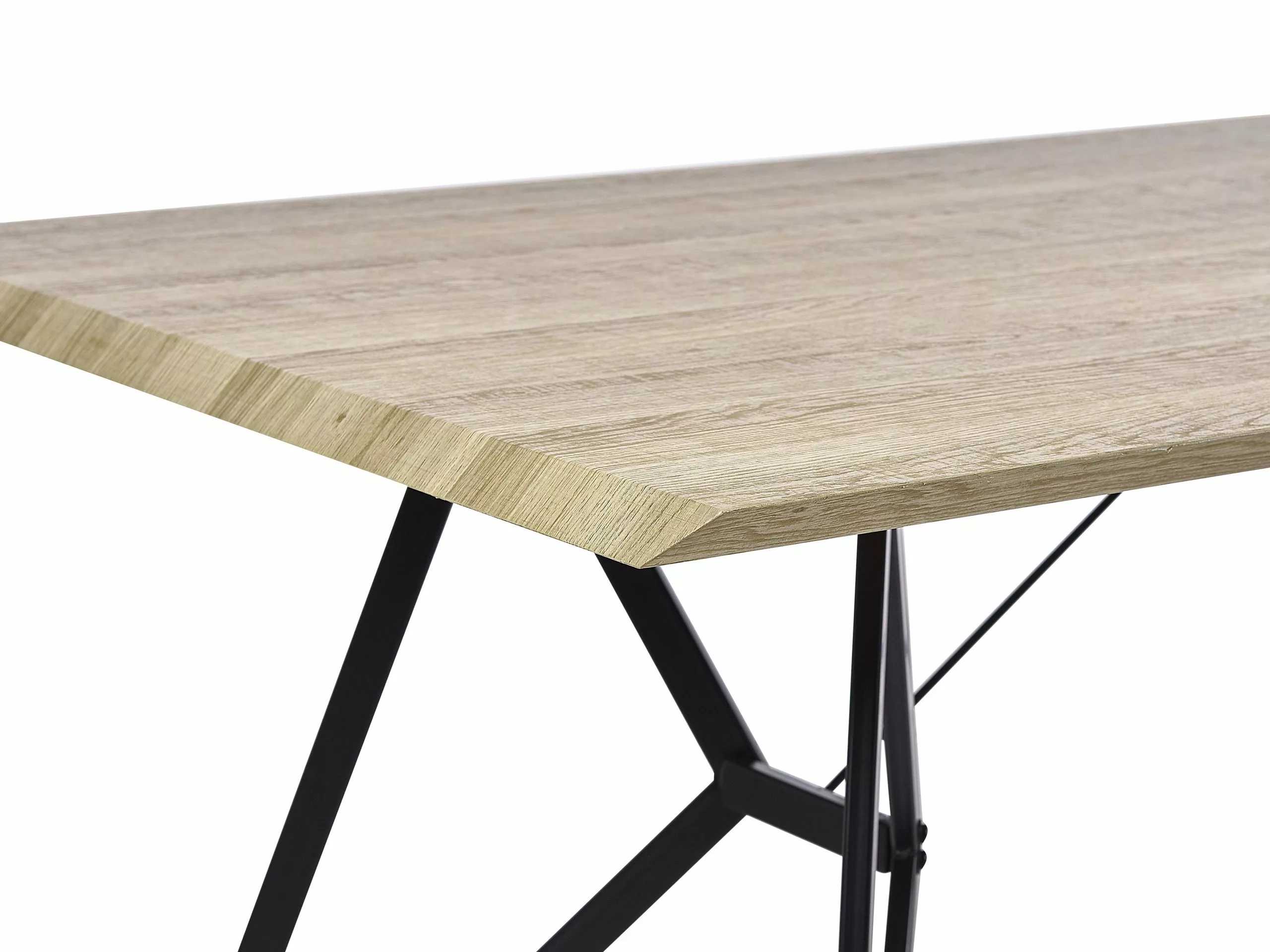 Beliani Eettafel Lichtbruin 160 X 90 Cm BUSCOT - Afbeelding 4