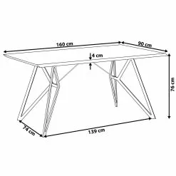 Beliani Eettafel Lichtbruin 160 X 90 Cm BUSCOT -Exporteren Stoelen Winkel undef src sa picid 790973 type whitesh image