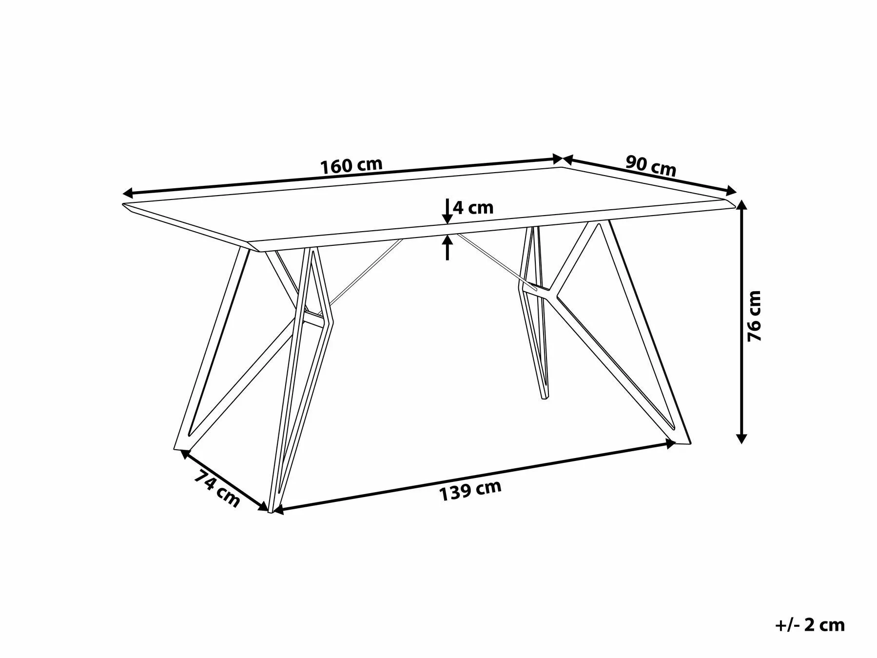 Beliani Eettafel Lichtbruin 160 X 90 Cm BUSCOT - Afbeelding 7