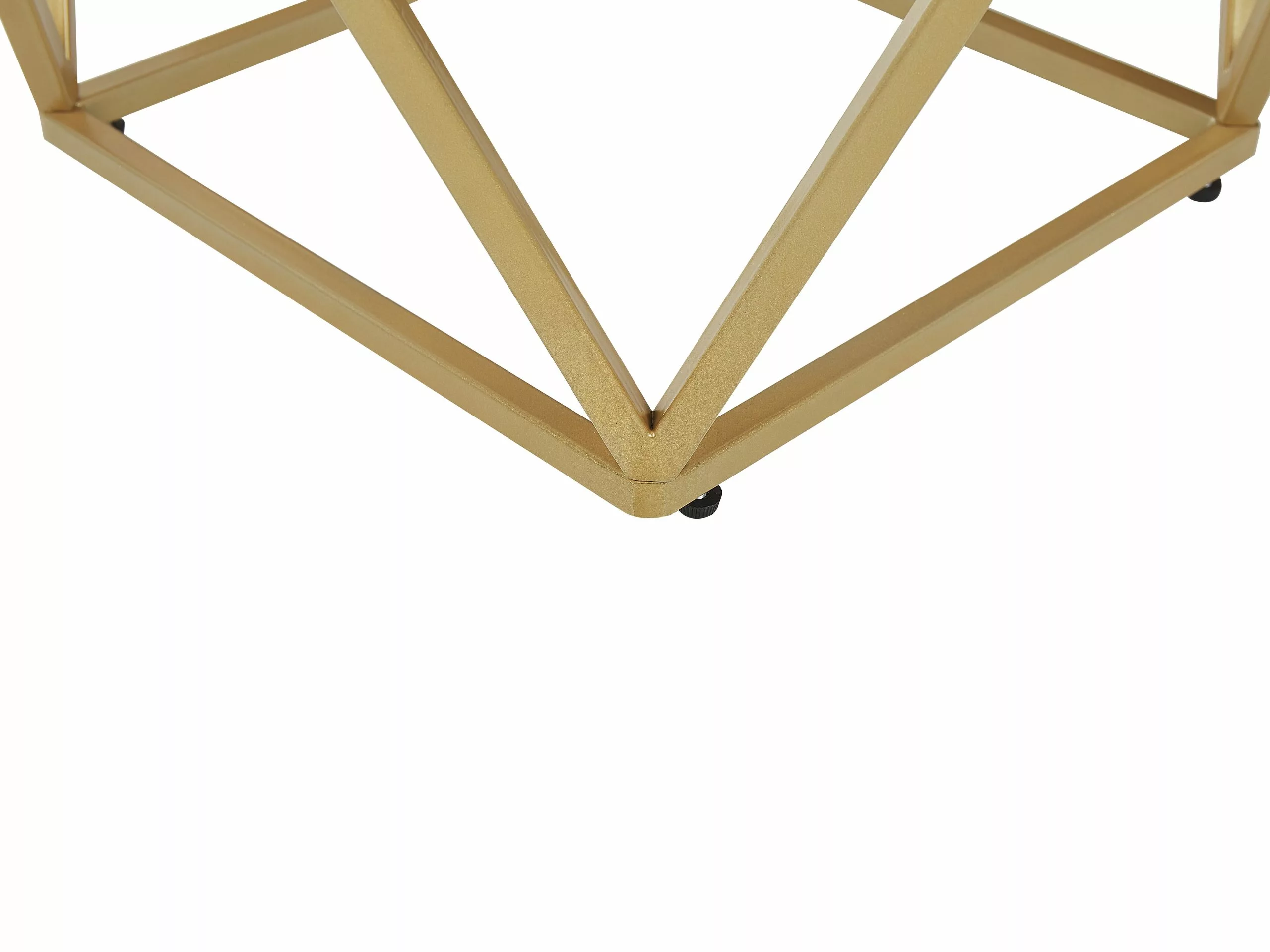 Beliani Bijzettafel Marmerlook Zwart/goud MALIBU - Afbeelding 6