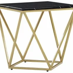 Beliani Bijzettafel Marmerlook Zwart/goud MALIBU -Exporteren Stoelen Winkel undef src sa picid 791592 type whitesh image scaled