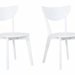 Beliani Eetkamerstoel Set Van 2 Hout Wit ROXBY