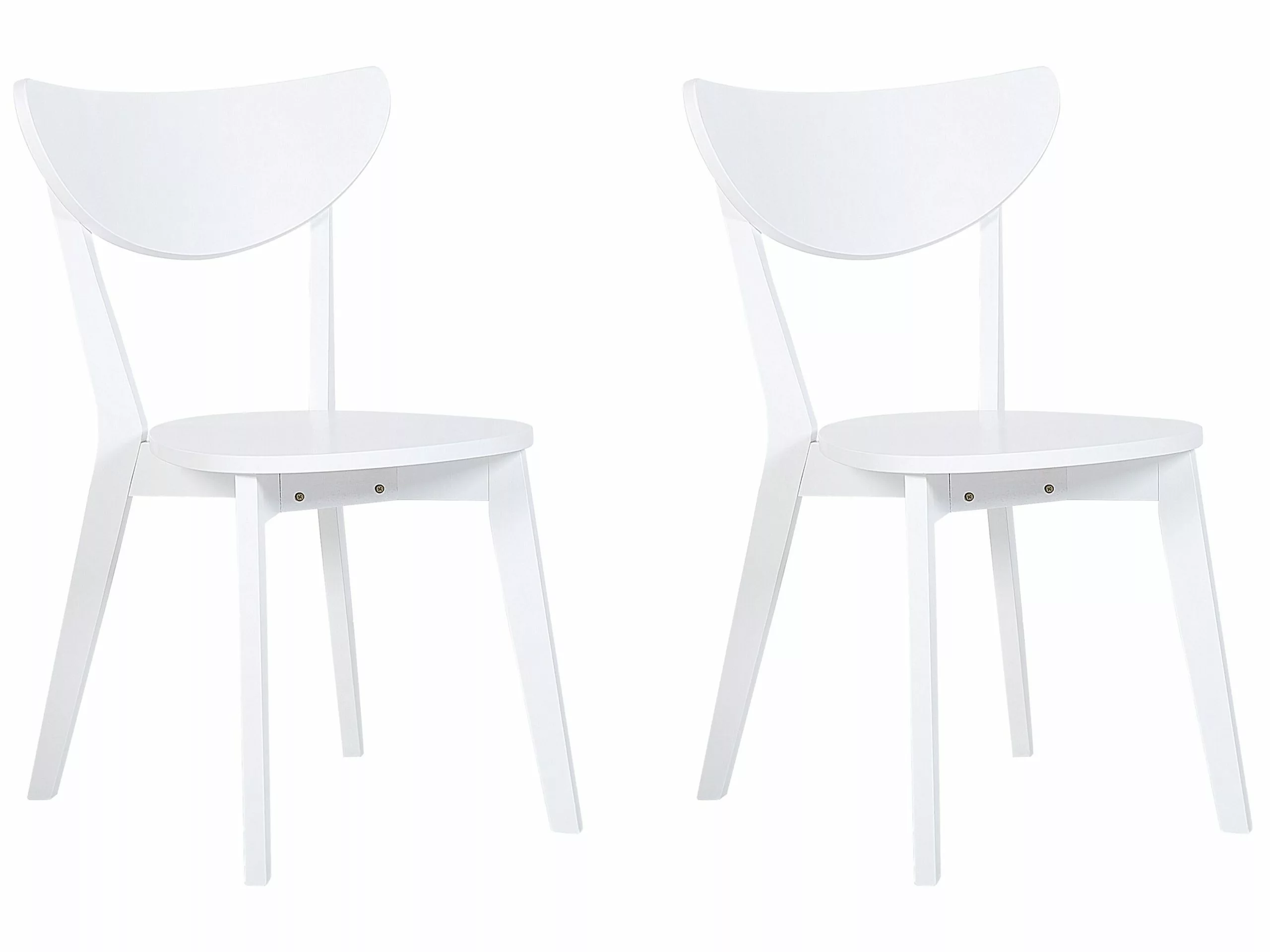 Beliani Eetkamerstoel Set Van 2 Hout Wit ROXBY 3 Beliani Eetkamerstoel Set Van 2 Hout Wit ROXBY