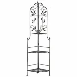 Beliani Tuinkast Inklapbaar Metaal Zwart SIDERNO