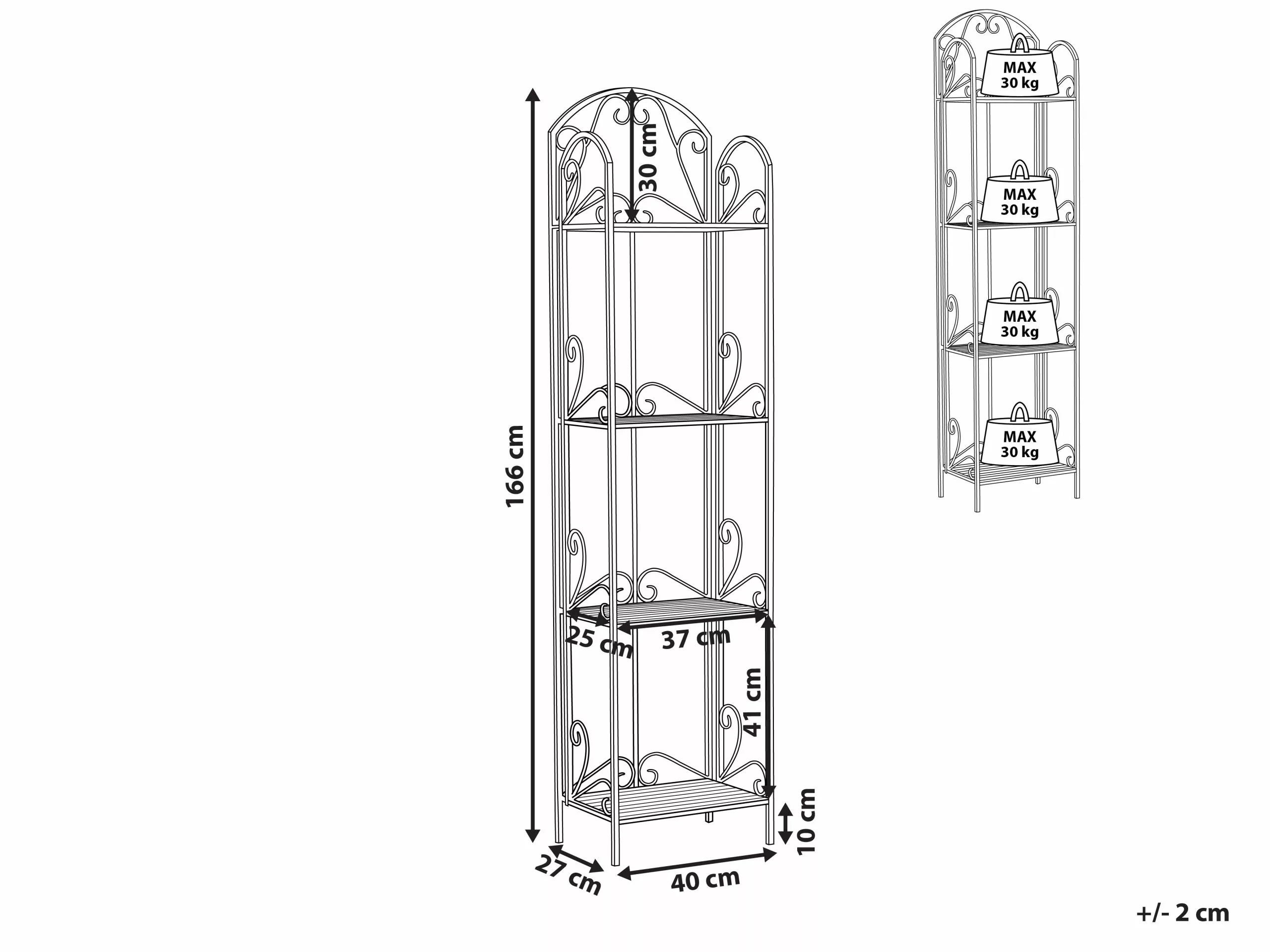 Beliani Tuinkast Metaal Wit VALDIVIA - Afbeelding 9