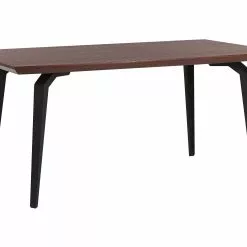 Beliani Eettafel Donkerbruin/zwart 160 X 90 Cm AMARES