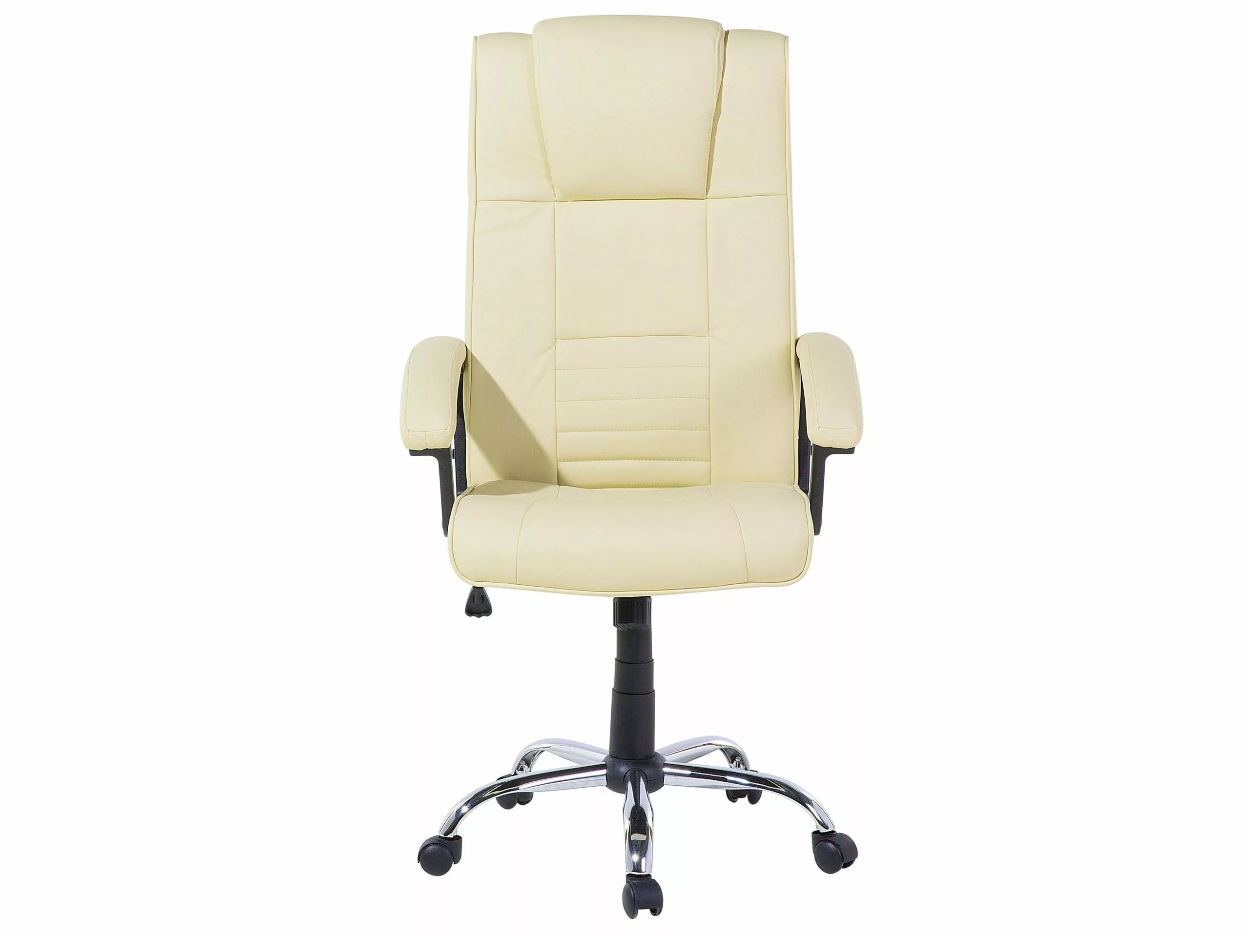 Beliani Bureaustoel Met Massagefunctie Kunstleer Beige COMFORT II 6 Beliani Bureaustoel Met Massagefunctie Kunstleer Beige COMFORT II - Afbeelding 4