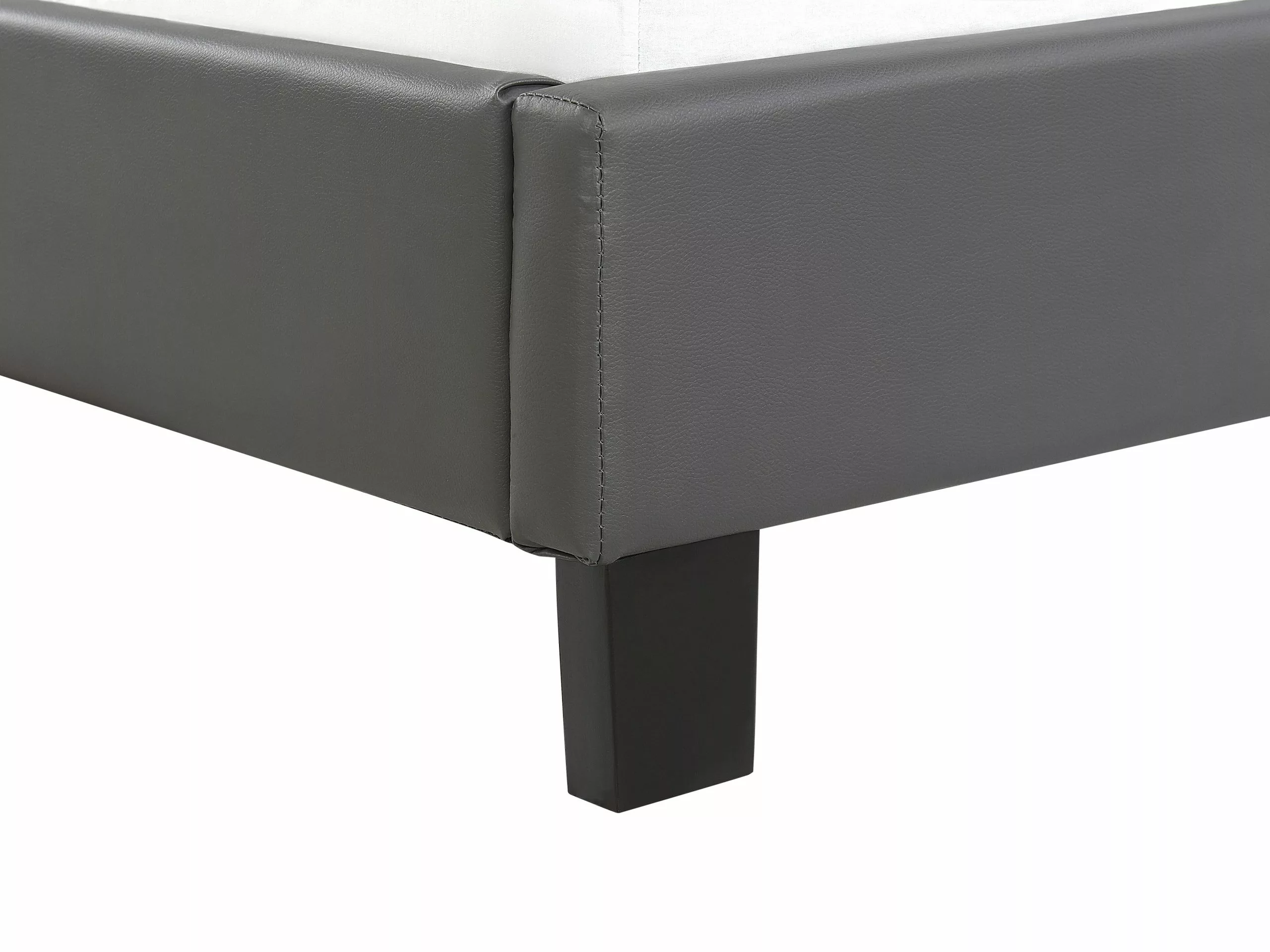 Beliani Bed Kunstleer Grijs In Diverse Formaten POITIERS - Afbeelding 8