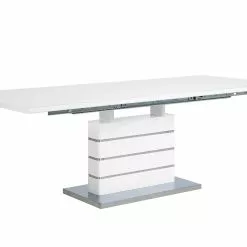 Beliani Eettafel Uitschuifbaar Wit 180 / 220 X 90 Cm HAMLER
