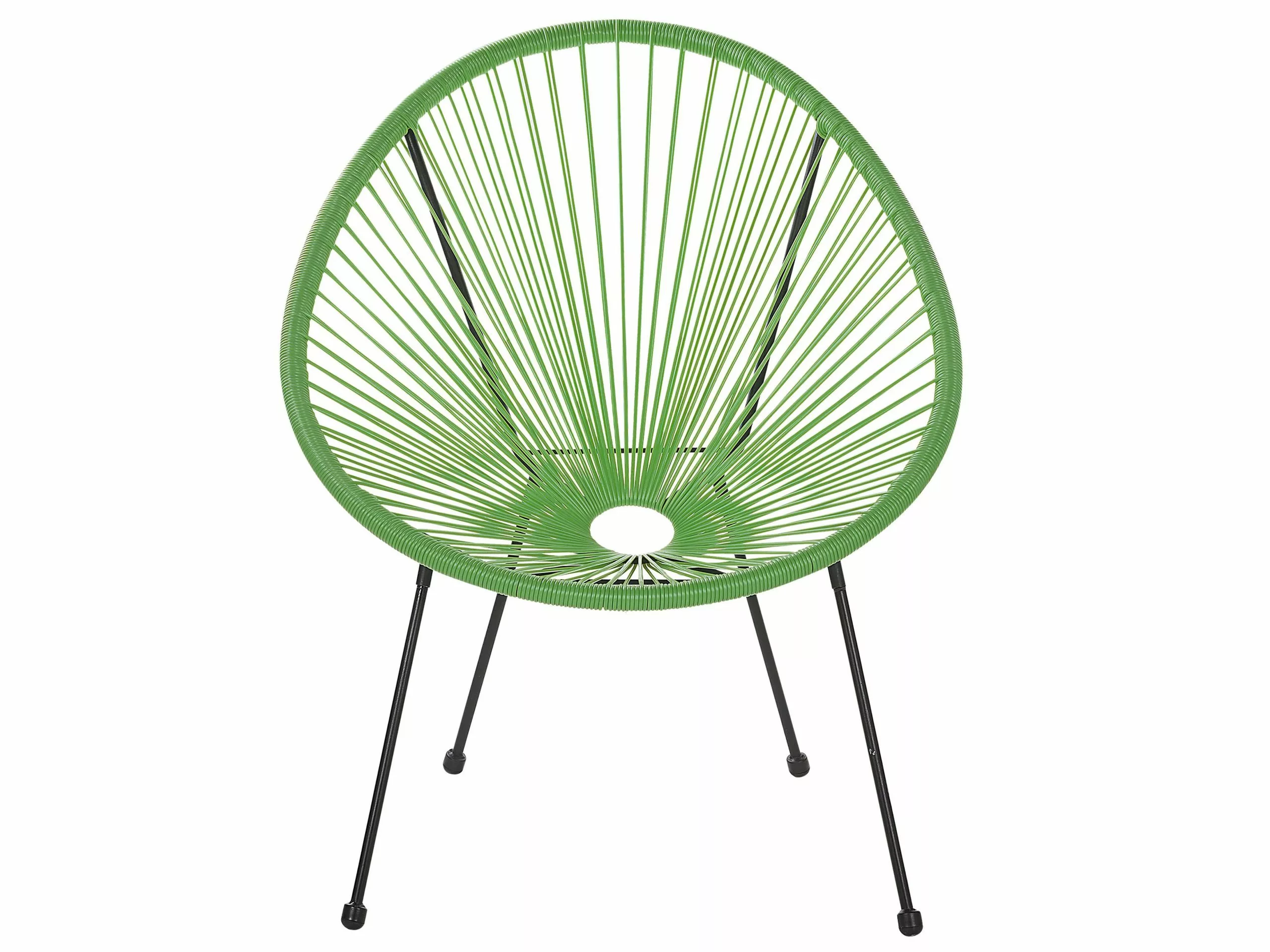 Beliani Stoel Set Van 2 Rotan Groen ACAPULCO II - Afbeelding 5