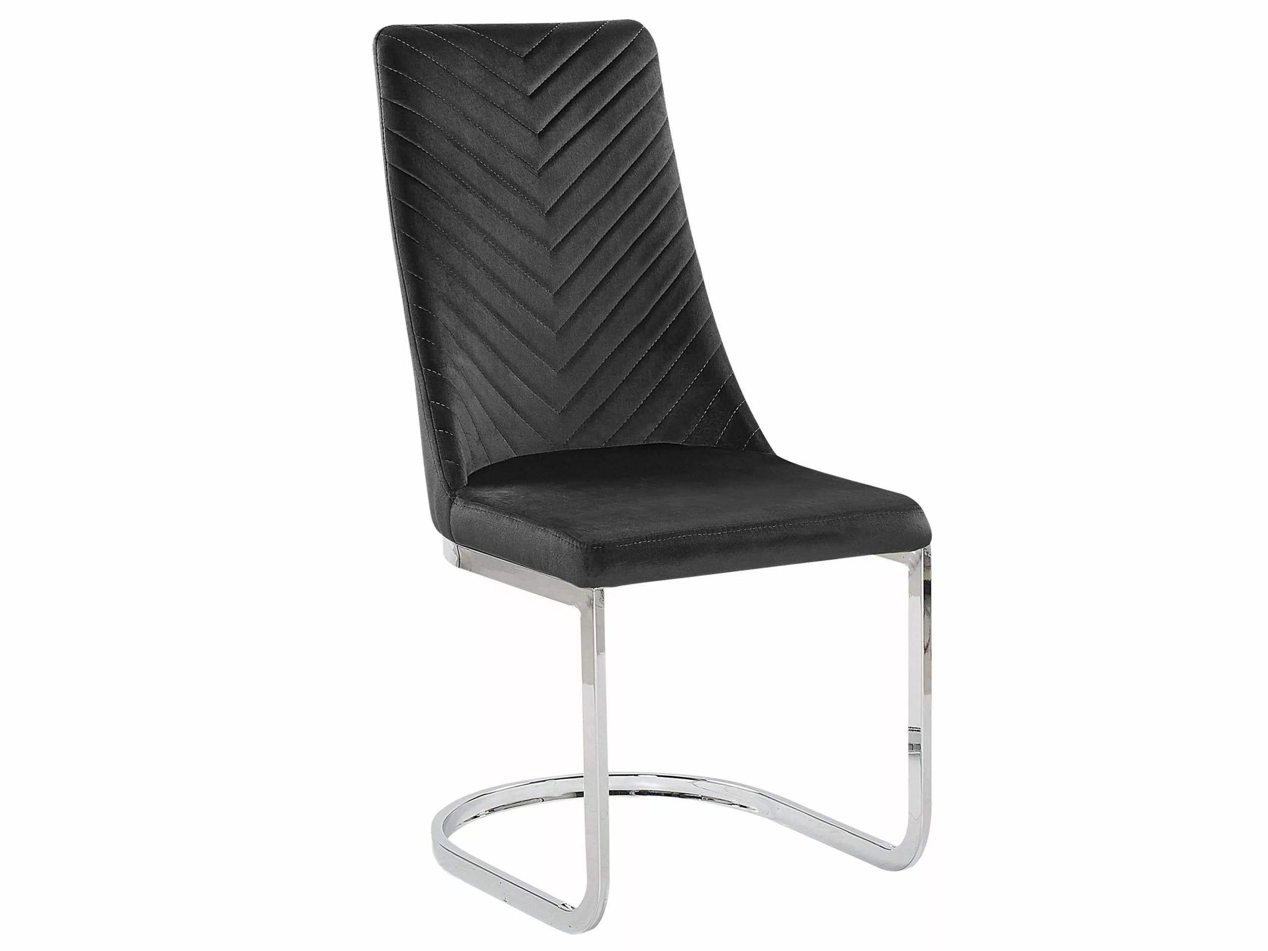 Beliani Eetkamerstoel Set Van 2 Stof Zwart ALTOONA 5 Beliani Eetkamerstoel Set Van 2 Stof Zwart ALTOONA - Afbeelding 3