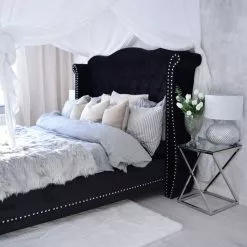 Beliani Bed Fluweel Zwart In Diverse Formaten AYETTE -Exporteren Stoelen Winkel undef src sa picid 796010 type whitesh image scaled