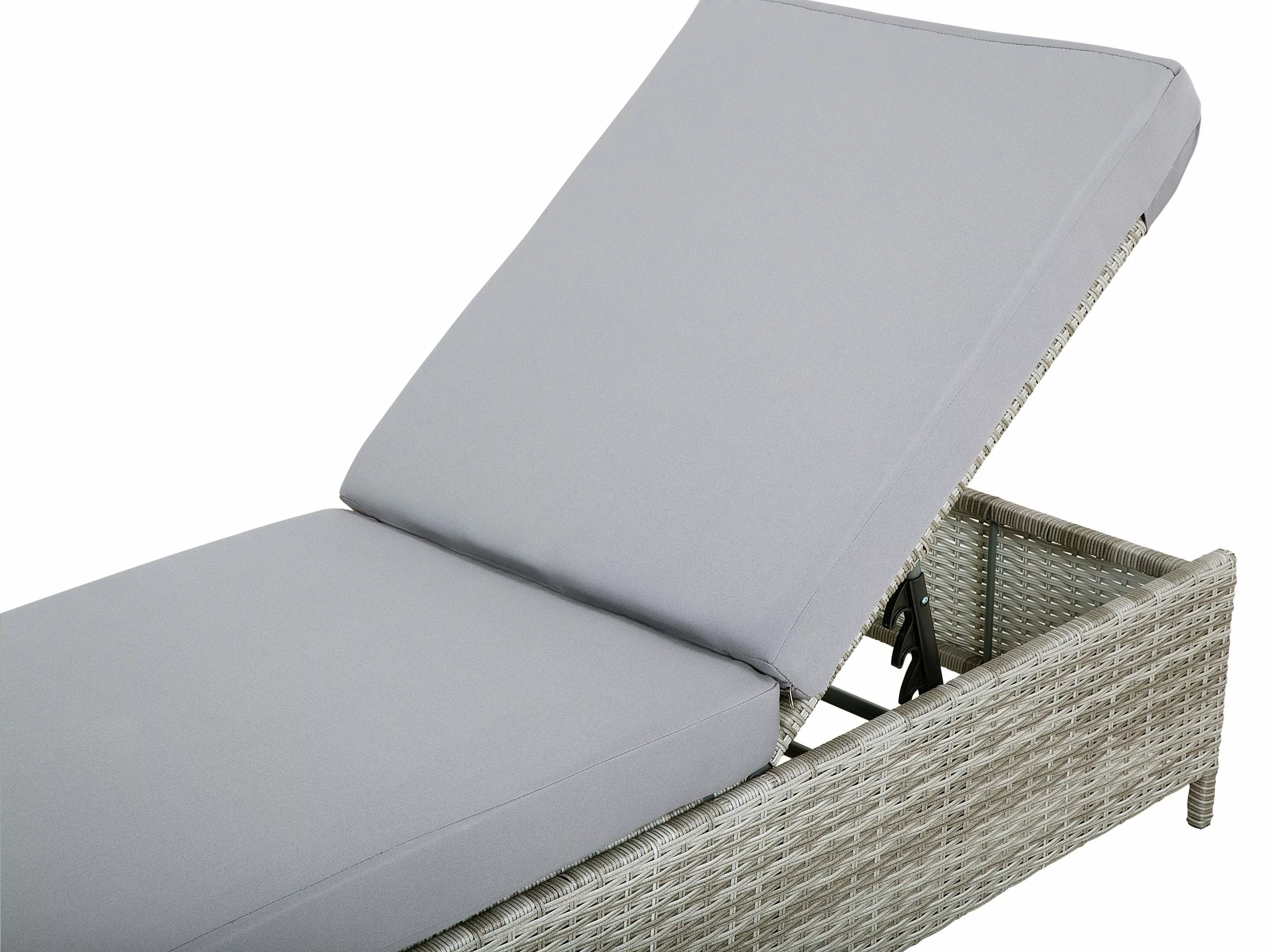 Beliani Ligstoel Rotan Grijs TURIN II 10 Beliani Ligstoel Rotan Grijs TURIN II - Afbeelding 8