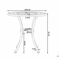 Beliani Tuintafel Aluminium Bruin ⌀ 65 Cm BOVINO -Exporteren Stoelen Winkel undef src sa picid 797614 type whitesh image scaled