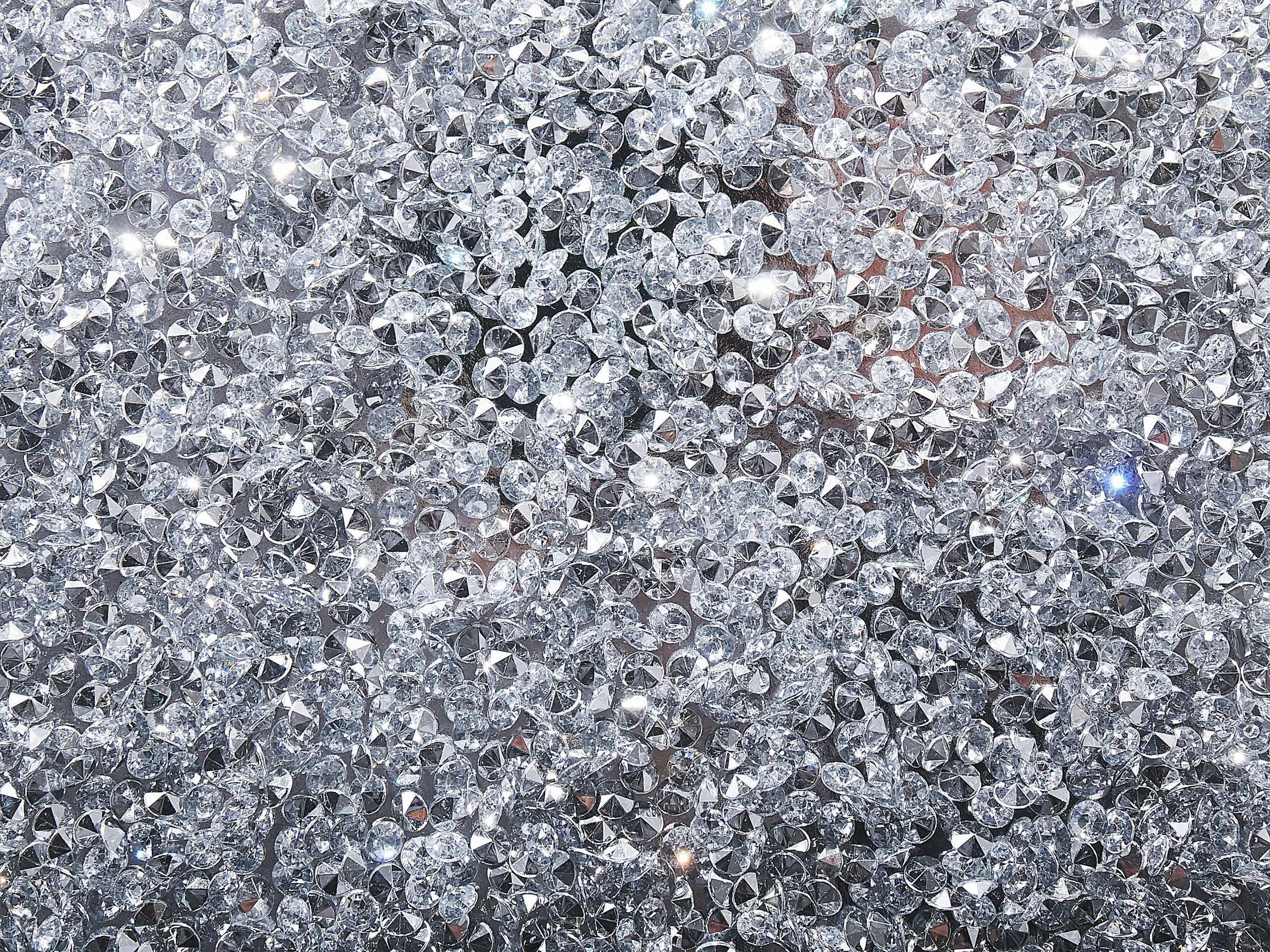 Beliani Bijzettafel Gespiegeld Zilver APREY - Afbeelding 5