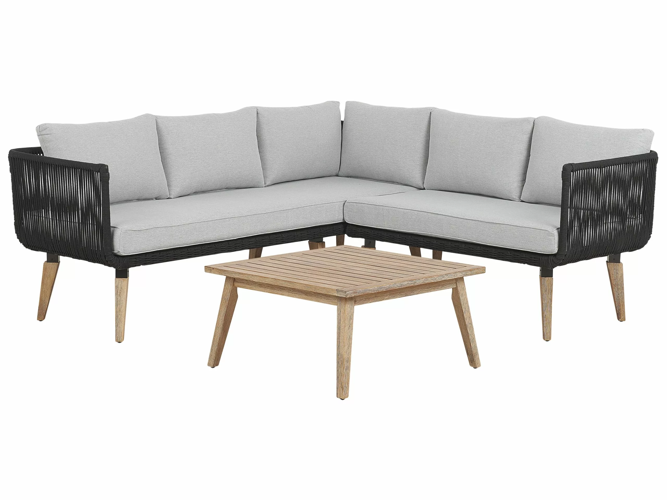 Beliani Loungeset 5-zits Acaciahout Taupe ALCAMO