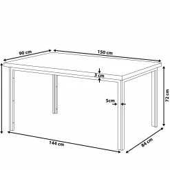 Beliani Eettafel Donker Hout 150 X 90 Cm LAREDO -Exporteren Stoelen Winkel undef src sa picid 797798 type whitesh image scaled
