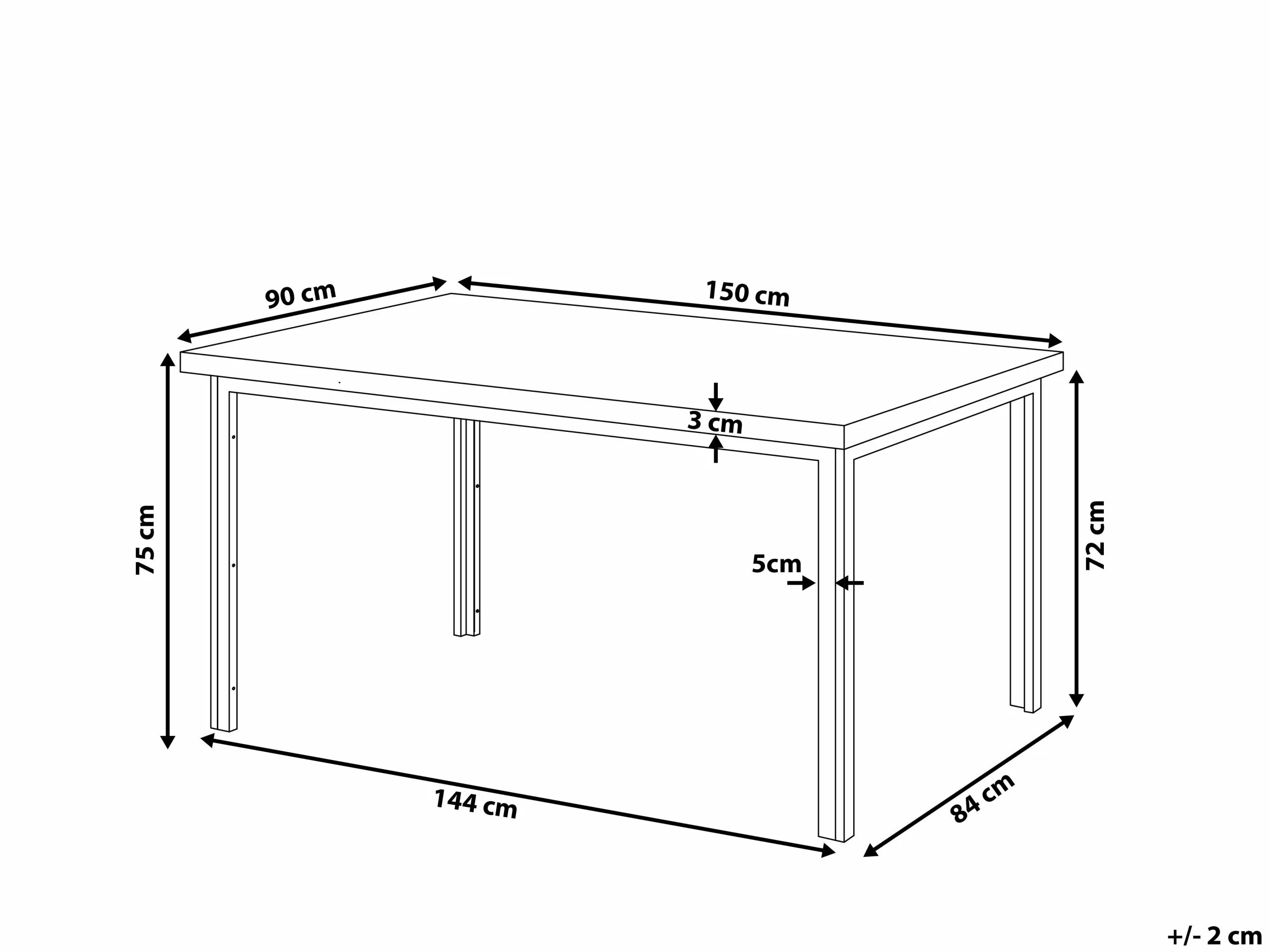 Beliani Eettafel Donker Hout 150 X 90 Cm LAREDO - Afbeelding 9