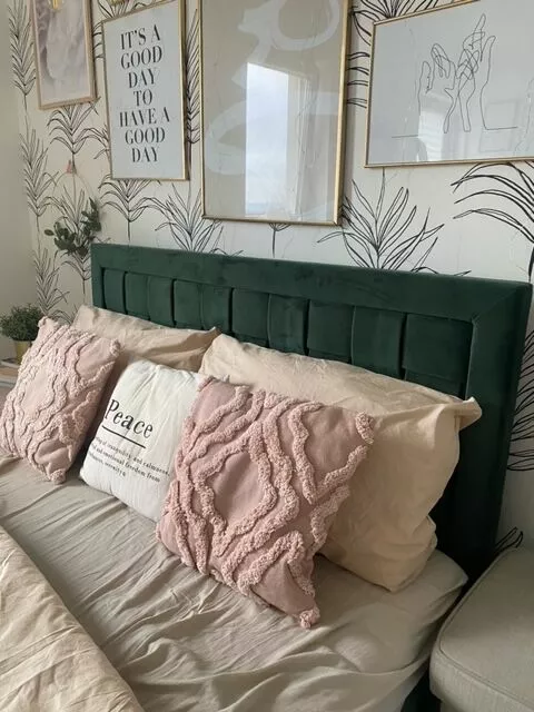 Beliani Bed Fluweel Groen In Diverse Formaten LIMOUX - Afbeelding 5