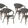 Beliani Tuinstoel Set Van 4 Aluminium Grijs/donkerbruin CASPRI -Exporteren Stoelen Winkel undef src sa picid 799030 type whitesh image