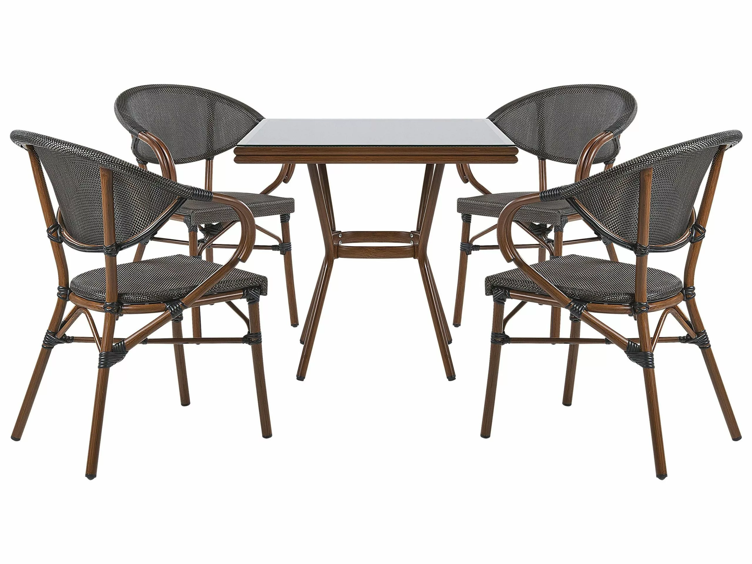 Beliani Tuinset 4-zits Aluminium Grijs/donkerbruin CASPRI