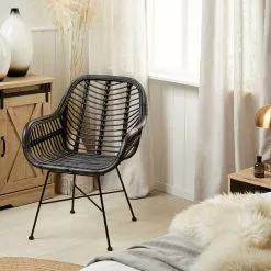 Beliani Stoel Rotan Zwart CANORA -Exporteren Stoelen Winkel undef src sa picid 799493 type color image scaled