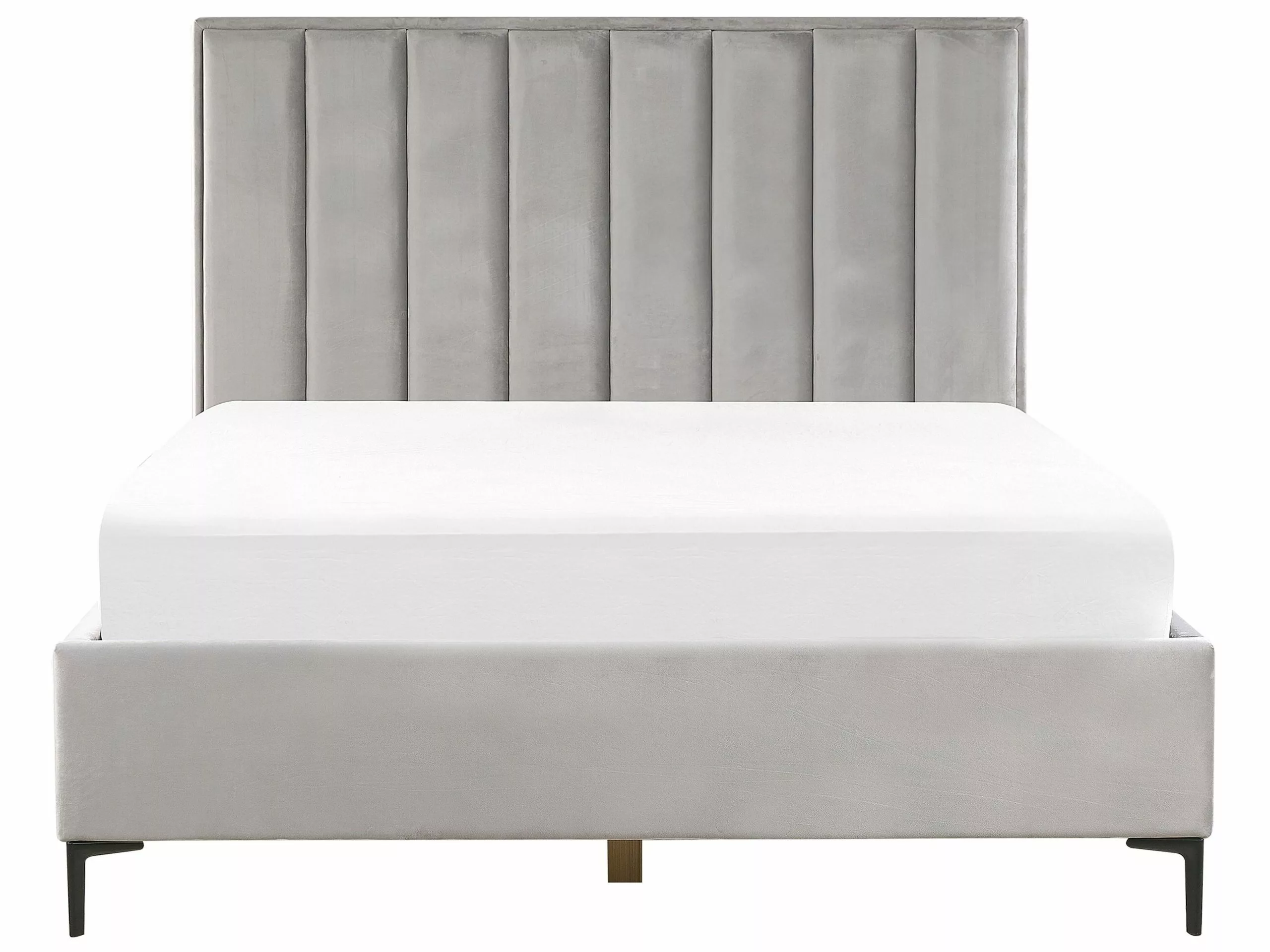 Beliani Bed Fluweel Lichtgrijs Met Opbergruimte In Diverse Formaten SEZANNE - Afbeelding 7