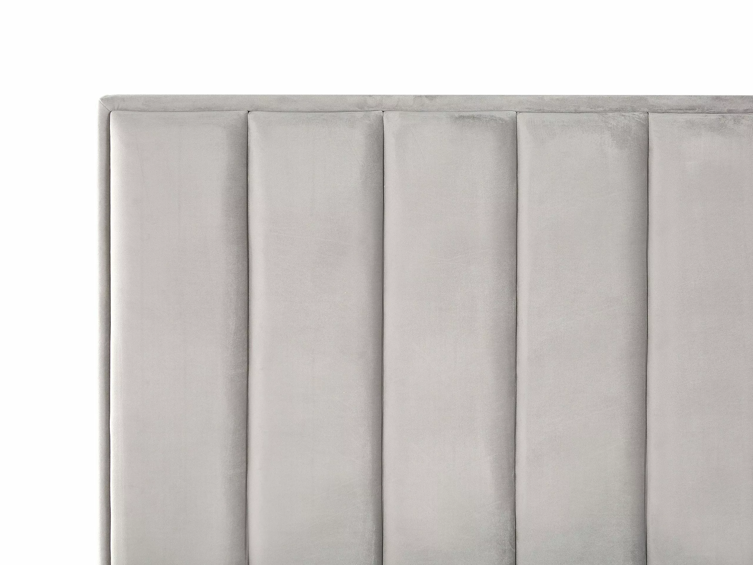 Beliani Bed Fluweel Lichtgrijs Met Opbergruimte In Diverse Formaten SEZANNE - Afbeelding 8