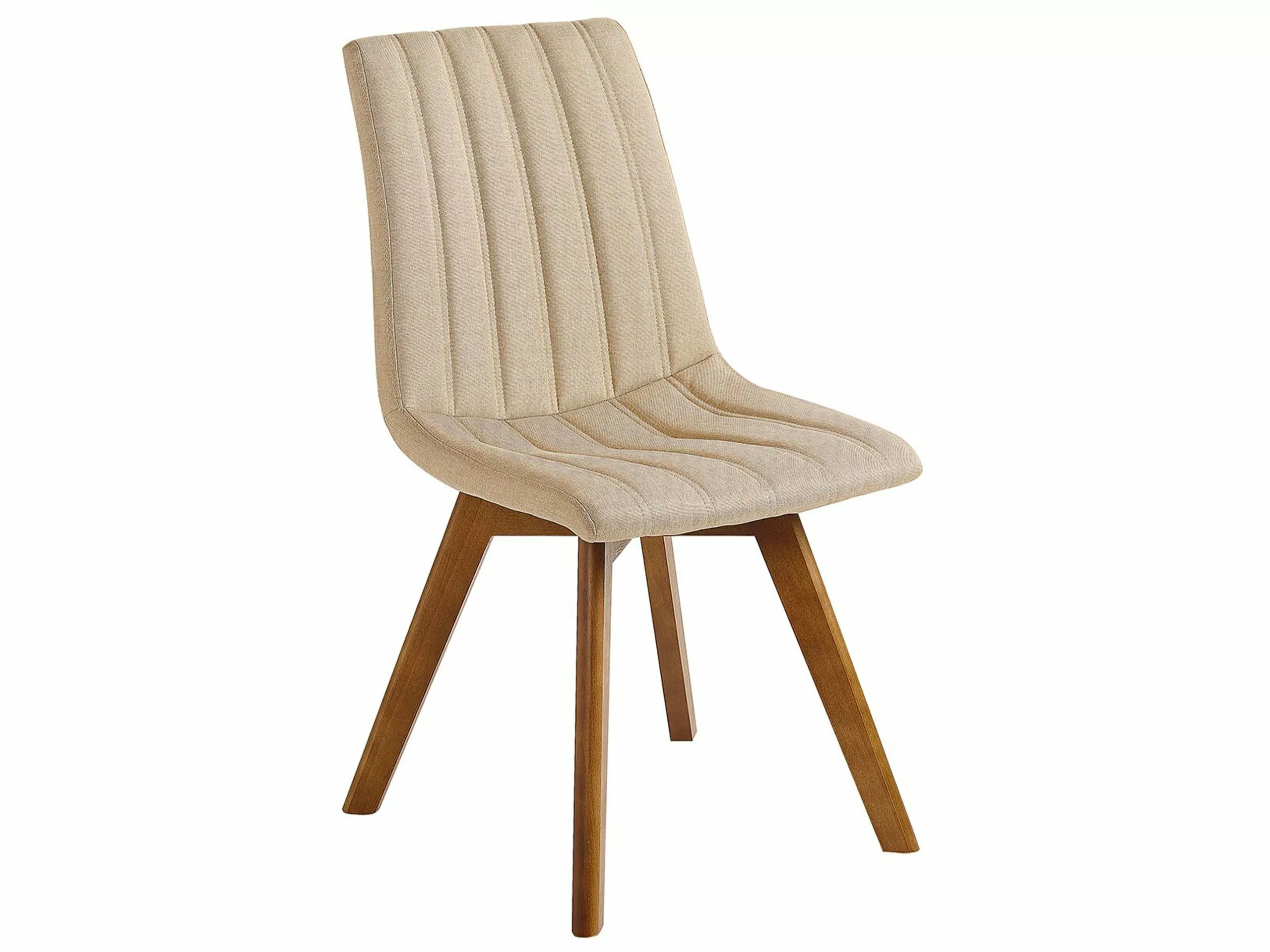 Beliani Eetkamerstoel Set Van 2 Stof Beige CALGARY - Afbeelding 5