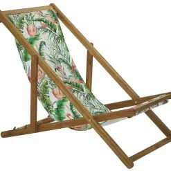 Beliani Ligstoel Set Van 2 Acaciahout Stof Lichtbruin/meerkleurig ANZIO -Exporteren Stoelen Winkel undef src sa picid 800439 type whitesh image scaled