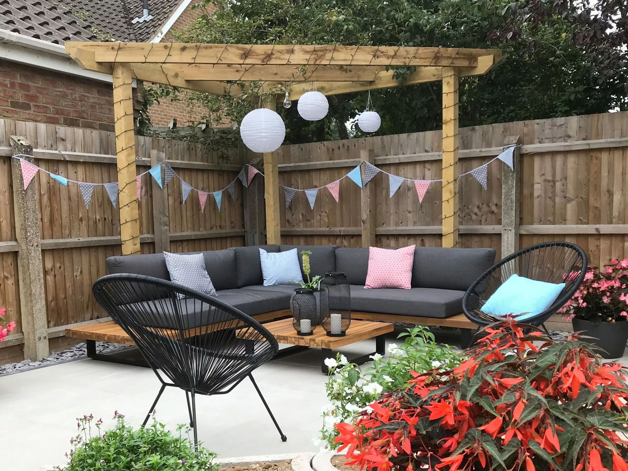 Beliani Loungeset 5-zits Acaciahout Grijs MYKONOS - Afbeelding 9