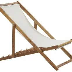 Beliani Ligstoel Set Van 2 Acaciahout Stof Lichtbruin/meerkleurig ANZIO -Exporteren Stoelen Winkel undef src sa picid 801733 type whitesh image scaled