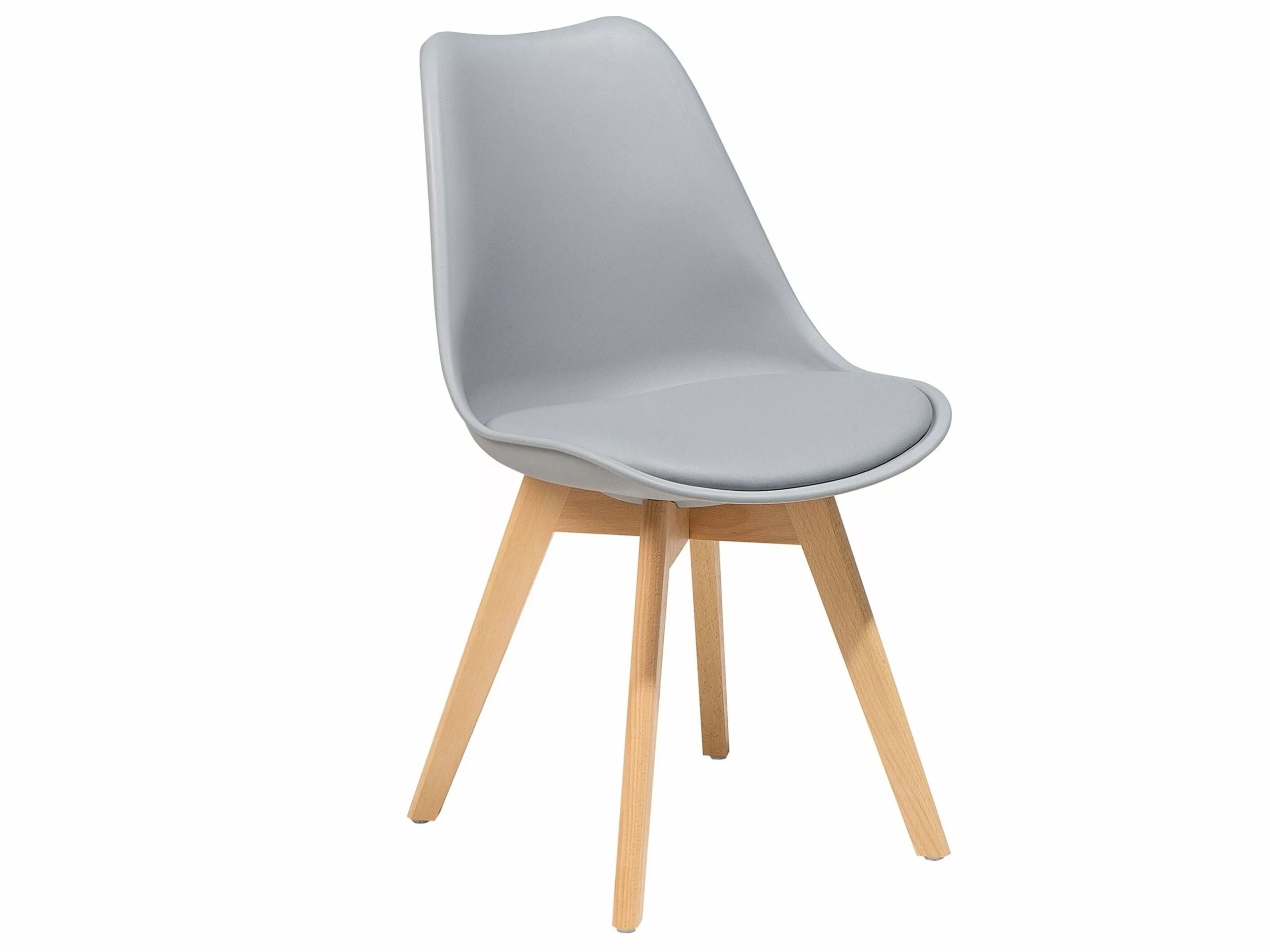 Beliani Eetkamerstoel Set Van 2 Kusntstof Grijs DAKOTA II - Afbeelding 6