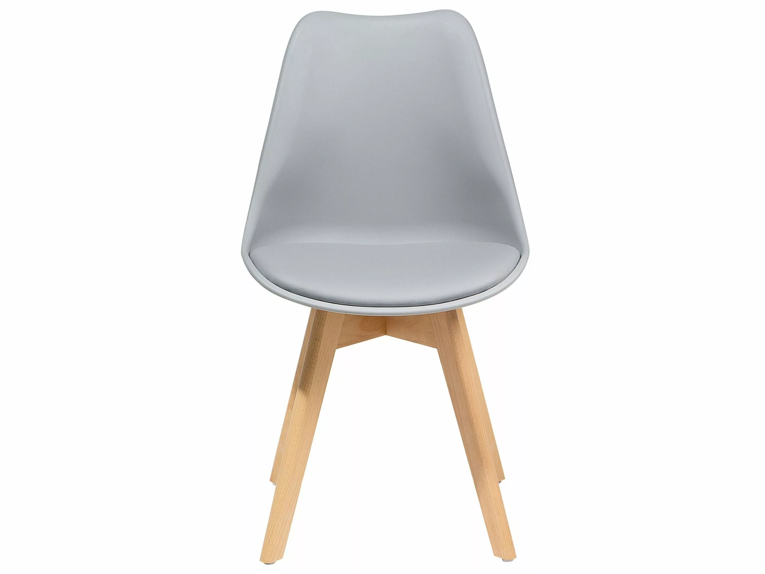 Beliani Eetkamerstoel Set Van 2 Kusntstof Grijs DAKOTA II - Afbeelding 7