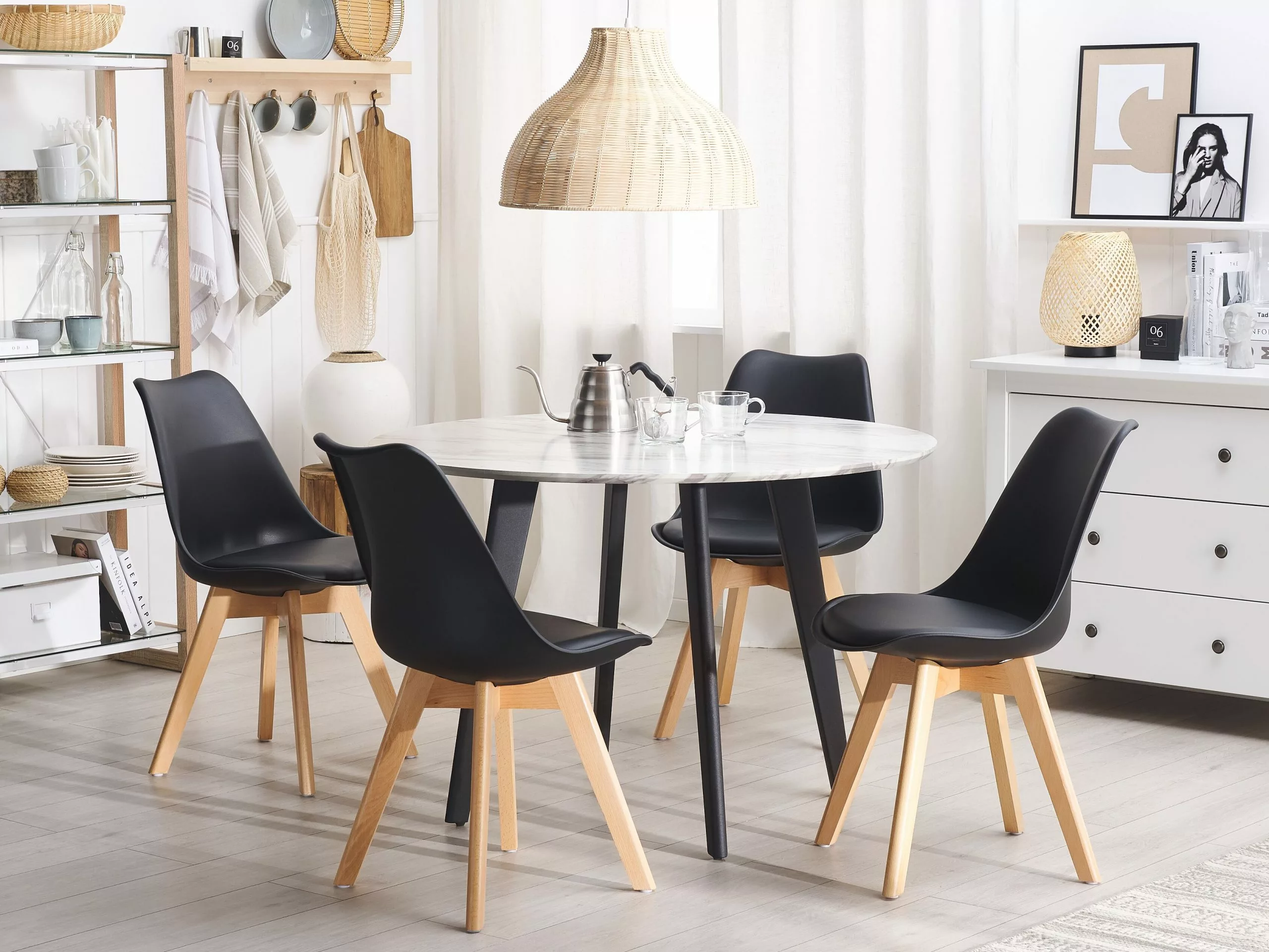 Beliani Eetkamerstoel Set Van 2 Kunststof Zwart DAKOTA II - Afbeelding 2