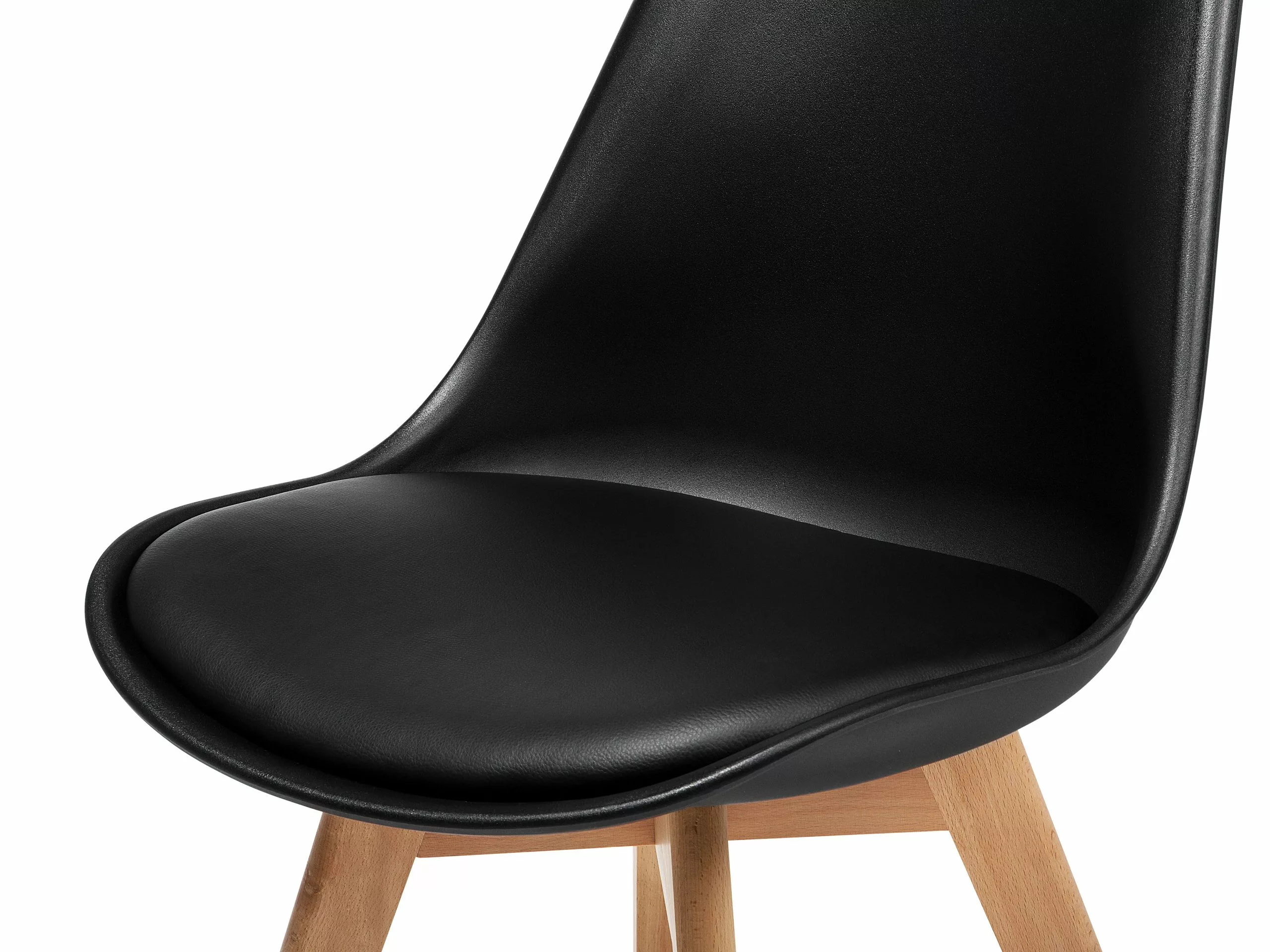 Beliani Eetkamerstoel Set Van 2 Kunststof Zwart DAKOTA II - Afbeelding 10