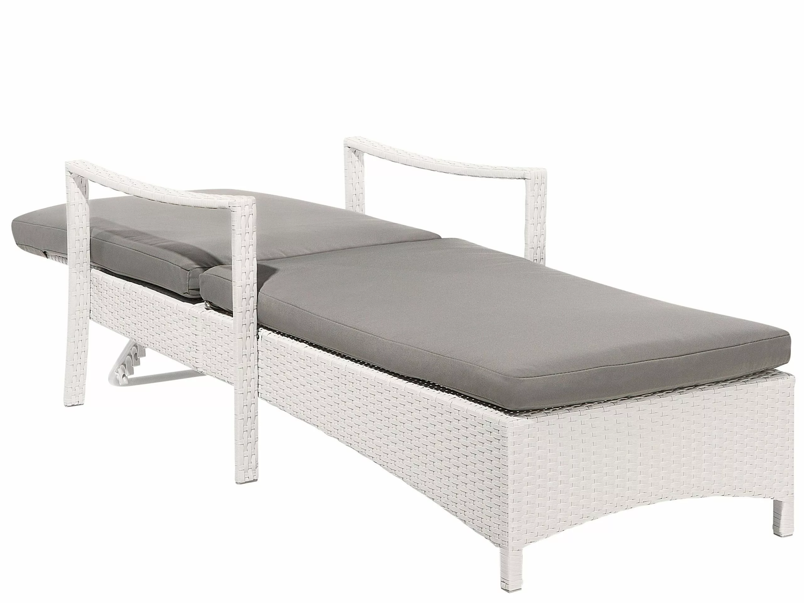 Beliani Ligstoel Rotan Wit VASTO - Afbeelding 6