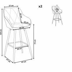 Beliani Barkruk Set Van 2 Stof Goudbruin DARIEN -Exporteren Stoelen Winkel undef src sa picid 802494 type whitesh image scaled