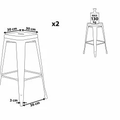 Beliani Barkruk Set Van 2 Metaal Zwart CABRILLO L -Exporteren Stoelen Winkel undef src sa picid 802508 type whitesh image scaled