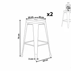Beliani Barkruk Set Van 2 Metaal Rood/goud CABRILLO L -Exporteren Stoelen Winkel undef src sa picid 802510 type whitesh image scaled