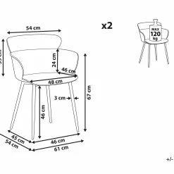 Beliani Eetkamerstoel Set Van 2 Kunststof Zwart SUMKLEY -Exporteren Stoelen Winkel undef src sa picid 802888 type whitesh image scaled