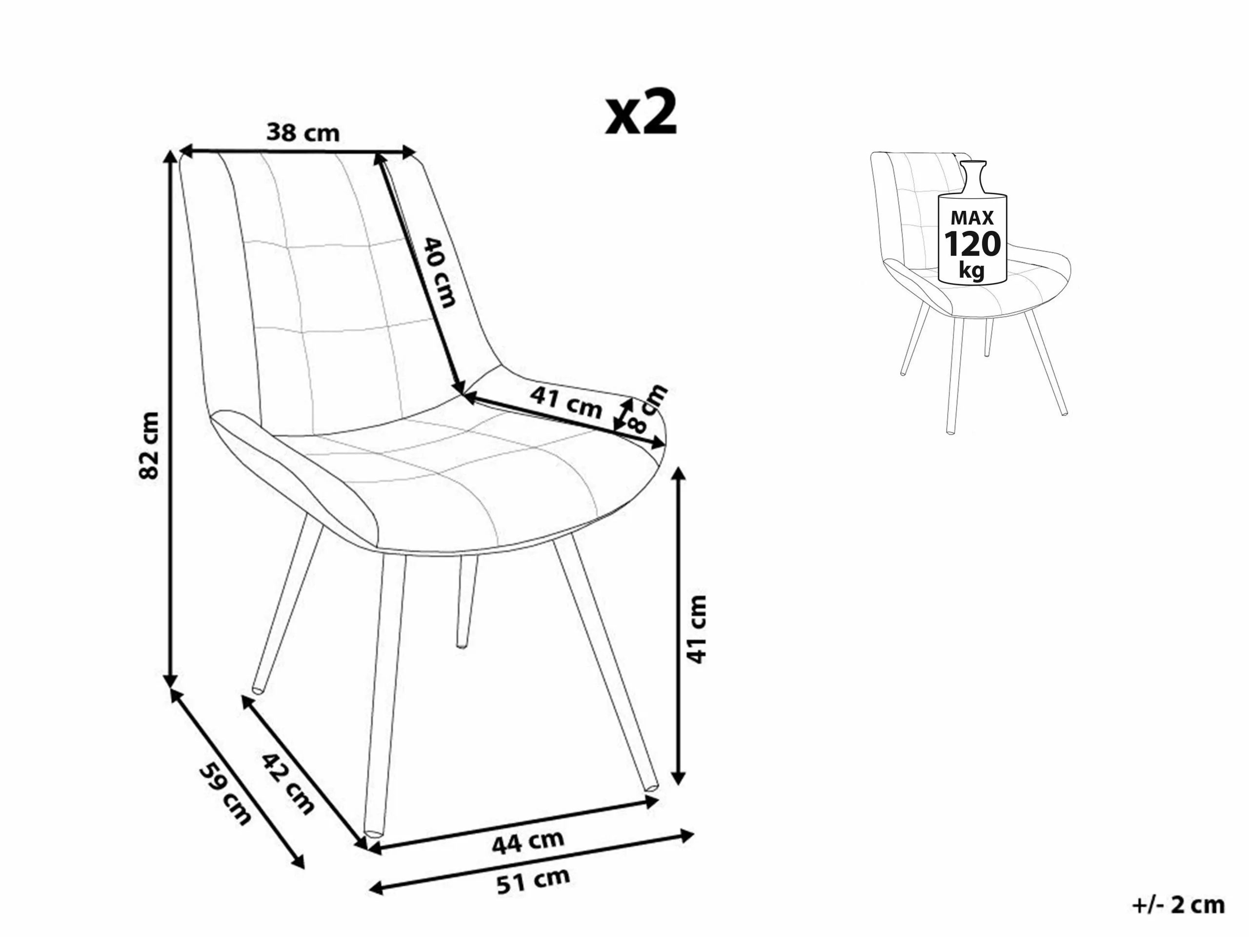 Beliani Eetkamerstoel Set Van 2 Kunstleer Bruin MELROSE 12 Beliani Eetkamerstoel Set Van 2 Kunstleer Bruin MELROSE - Afbeelding 10